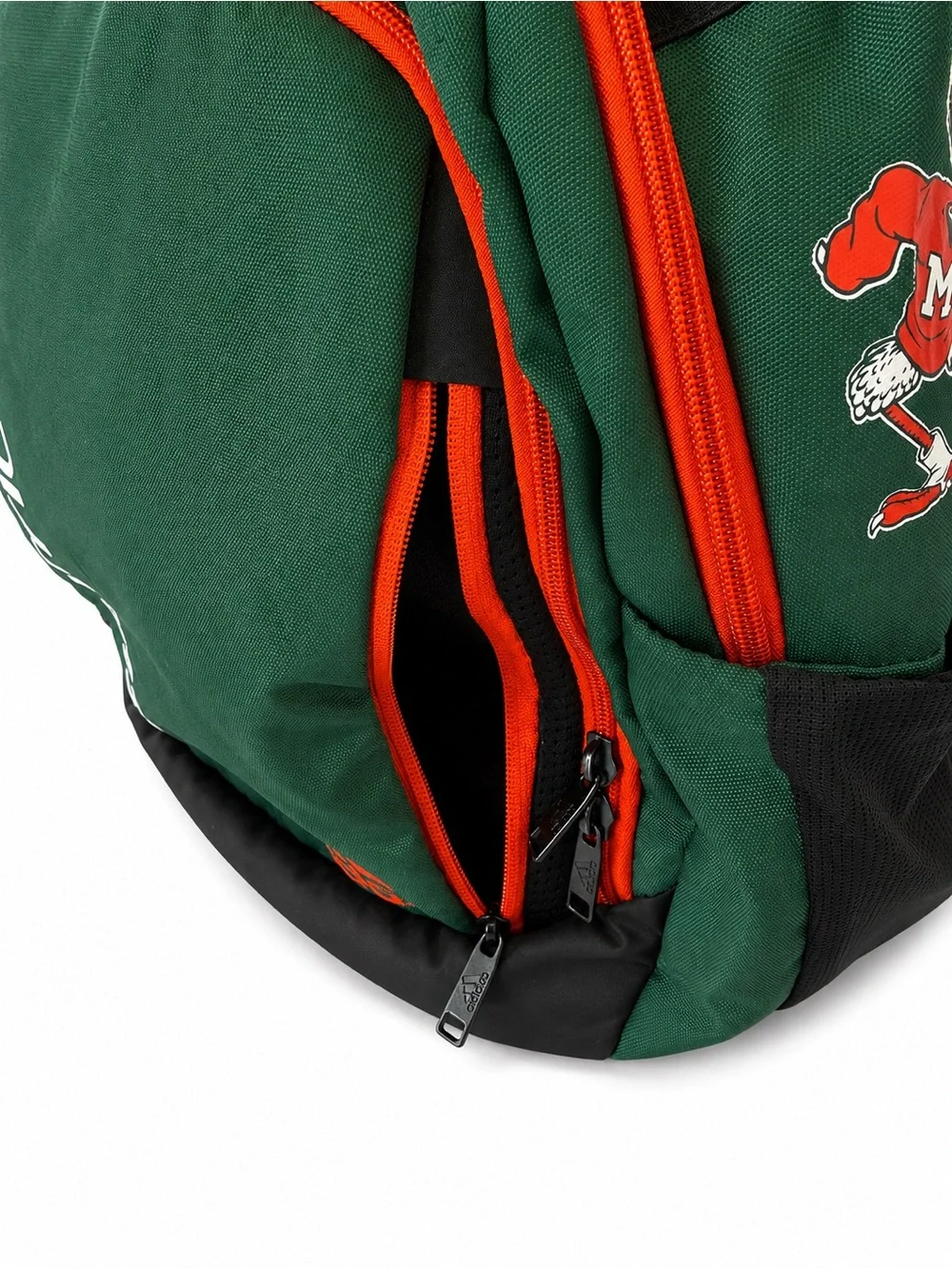 Adidas Miami Hurricanes Backpack Green Orange Laptop Bookbag